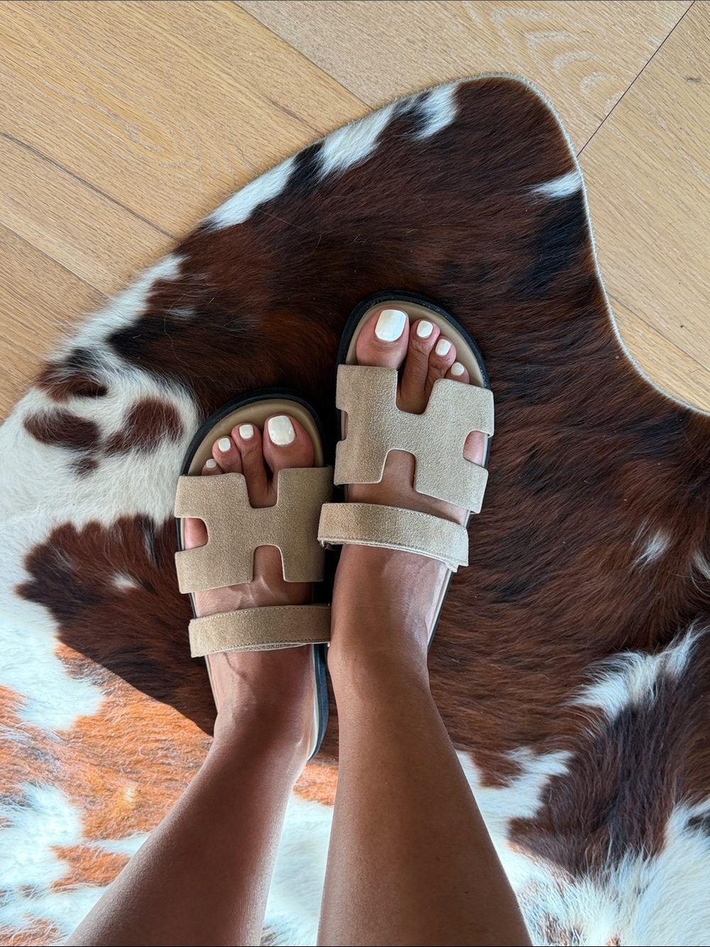 Steve Madden Tan Suede Double-Strap Sandals